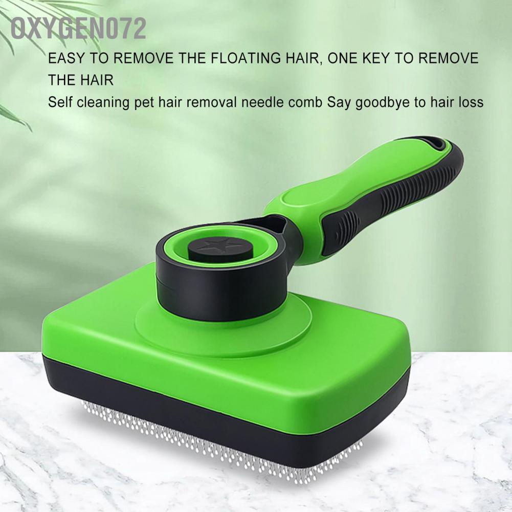 Oxygen072 Dog Hair Shedding Brush Dense Tooth Self Cleaning Ergonomic One Click Removal Pet Massage Slicker for Pets