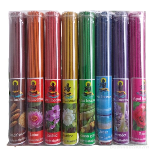 Nhang trầm hương thơm mùi tự nhiên Apai incense Thái Lan 8 bó (8 mùi)