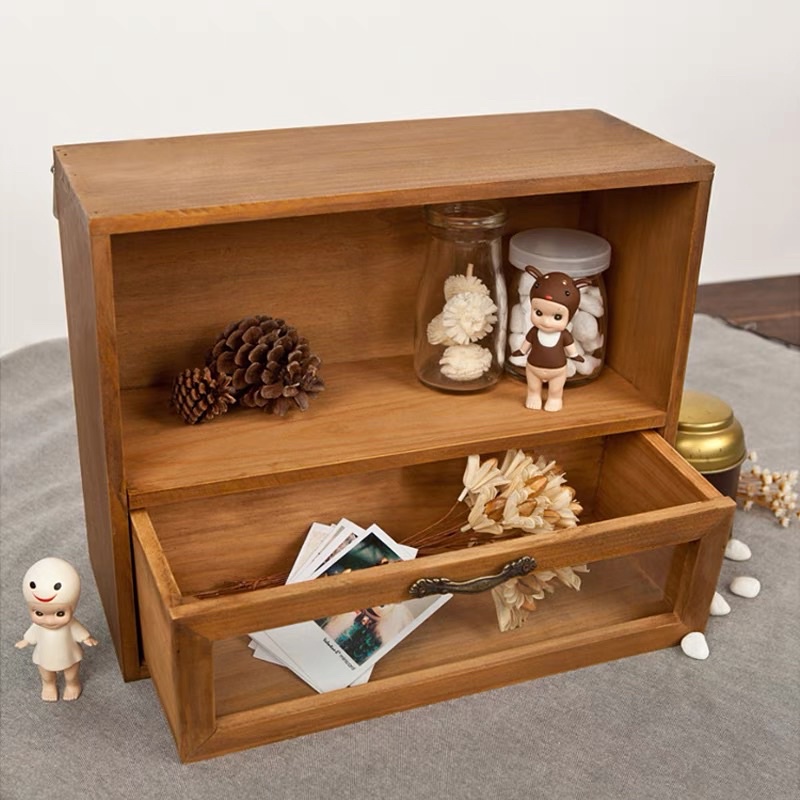 Tủ gỗ 2 ngăn để bàn đa năng -may.decor-