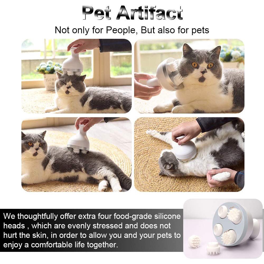 Máy mát xa da đầu/cơ thể cầm tay thiết kế 84 đầu tiếp xúc giảm căng thẳng cho nam và nữ/thú cưng