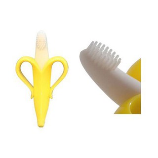Gặm nướu hình trái chuối có bàn chải đánh răng silicon-Shop hamy6789