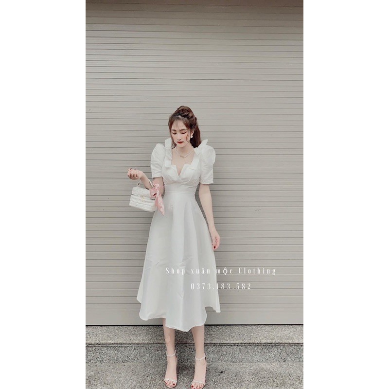Đầm nơ vai bigsize Kim Ngân 50 kg đến 90kg