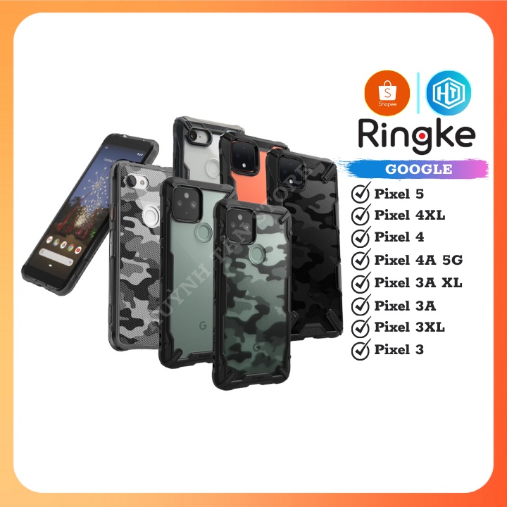 Ốp lưng pixel 7 pro 6 pro 5 4 xl 4xl 4a 4a 3 xl 3xl 3a 3a xl RINGKE chính hãng trong suốt chống sốc FUSION X