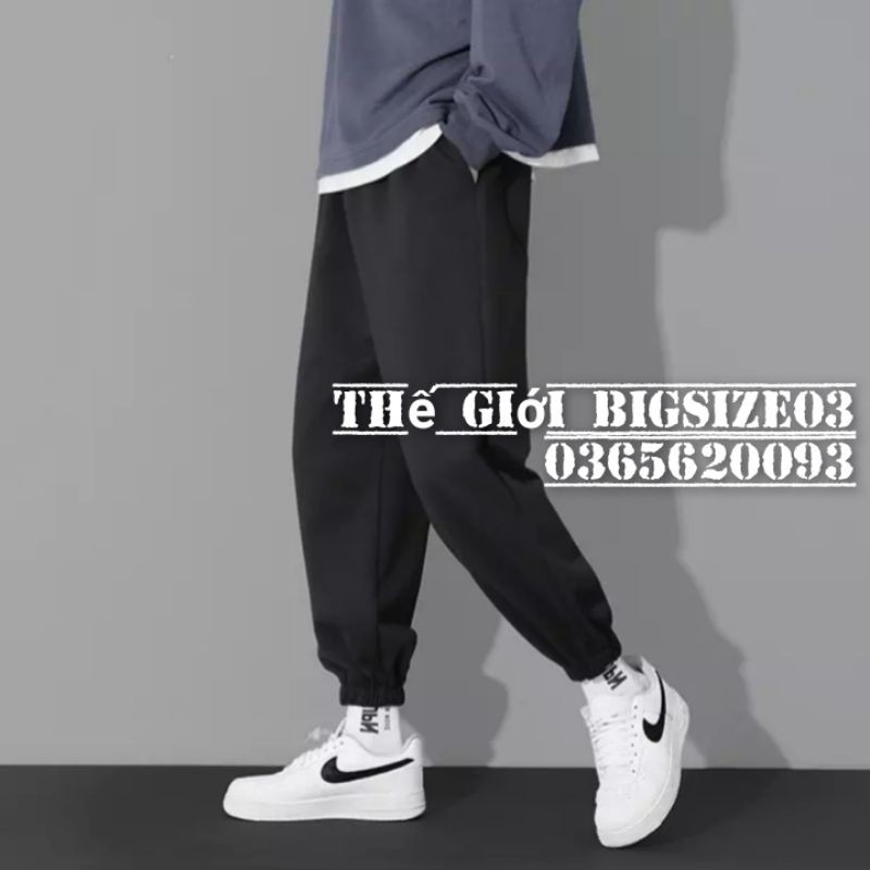 Quần jogger ống rộng cạp chun bo ống trơn màu dáng basic nam nữ 40kg - 100kg | BigBuy360 - bigbuy360.vn