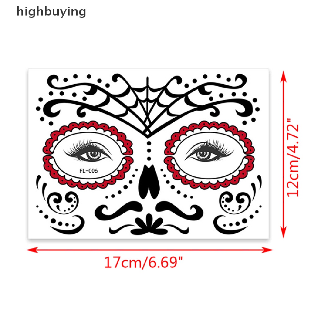 1 Hình Xăm Dán Mặt Người Belle Phong Cách Halloween