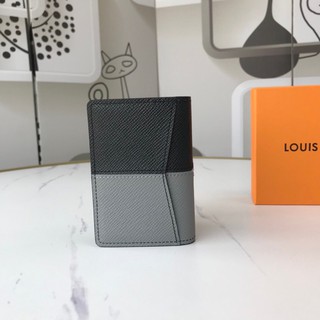 Ví bóp đựng thẻ dáng gấp phối màu cao cấp da nguyên bản louis vuitton LV