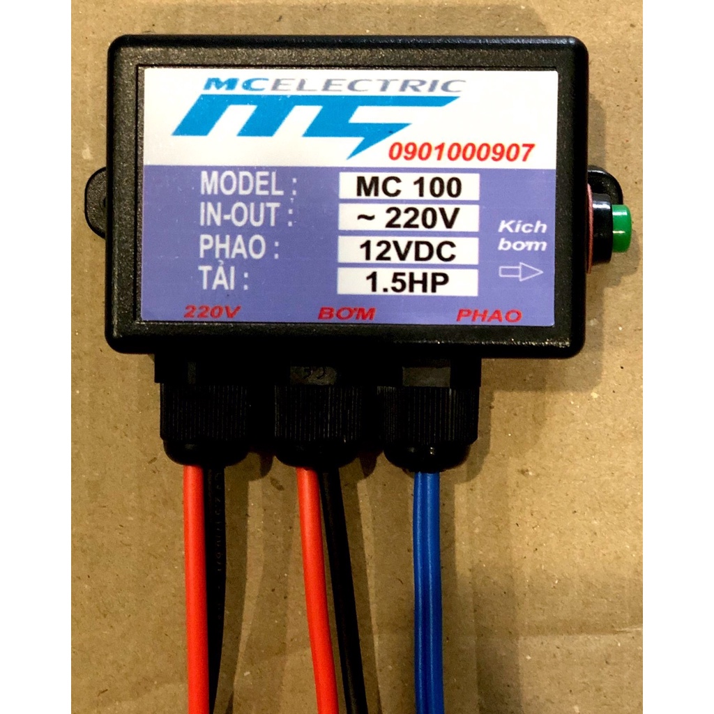Rơ le an toàn cho phao điện máy bơm nước chuyển nguồn thành 12VDC  SAFETY RELAY MC 100