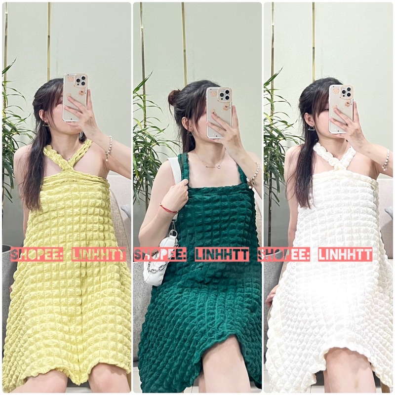 ĐẦM XỐP XOẮN DÂY FORM A ULZZANG