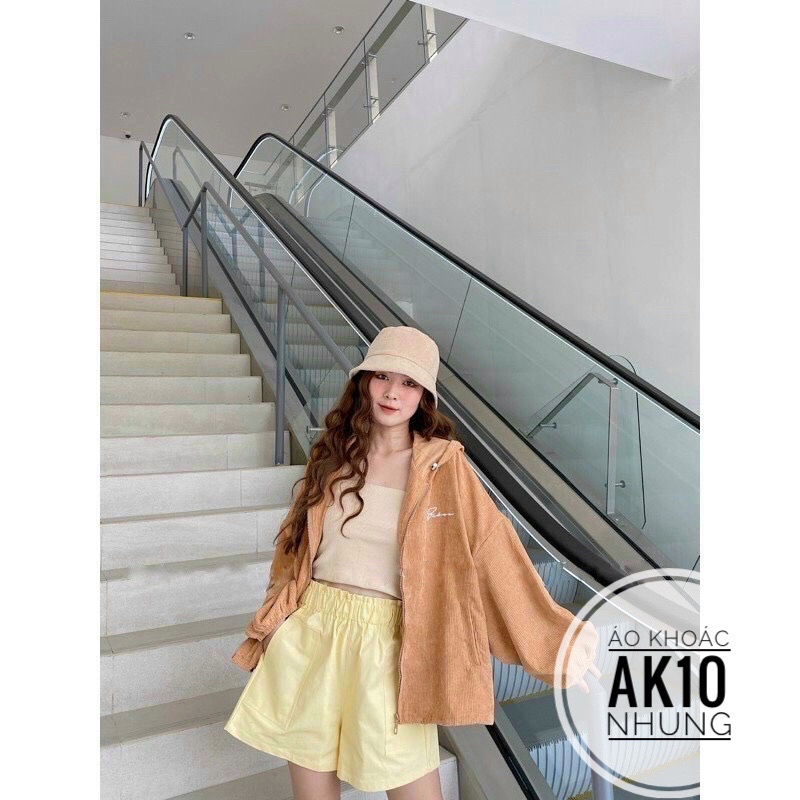 BIGSIZE Áo khoác nhung khoá kéo AK10