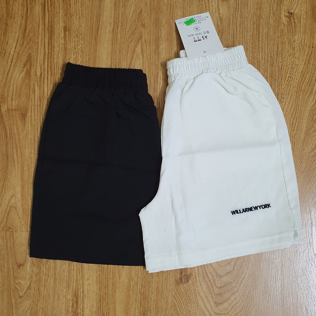 Quần Short Đũi Xước Nữ Ống Rộng, Lưng Cao, Thêu Chữ Siêu Mát | BigBuy360 - bigbuy360.vn