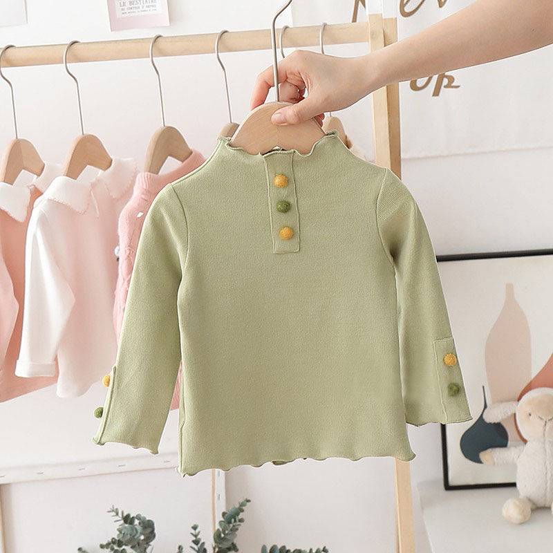 Áo Thun Dài Tay Phong Cách Hàn Quốc Dành Cho Bé Gái