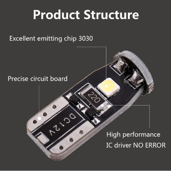 Bộ 10 Đèn Led Kevanly T10 3030 192 194 168 W5W 3smd Gắn Biển Số Xe Ô Tô