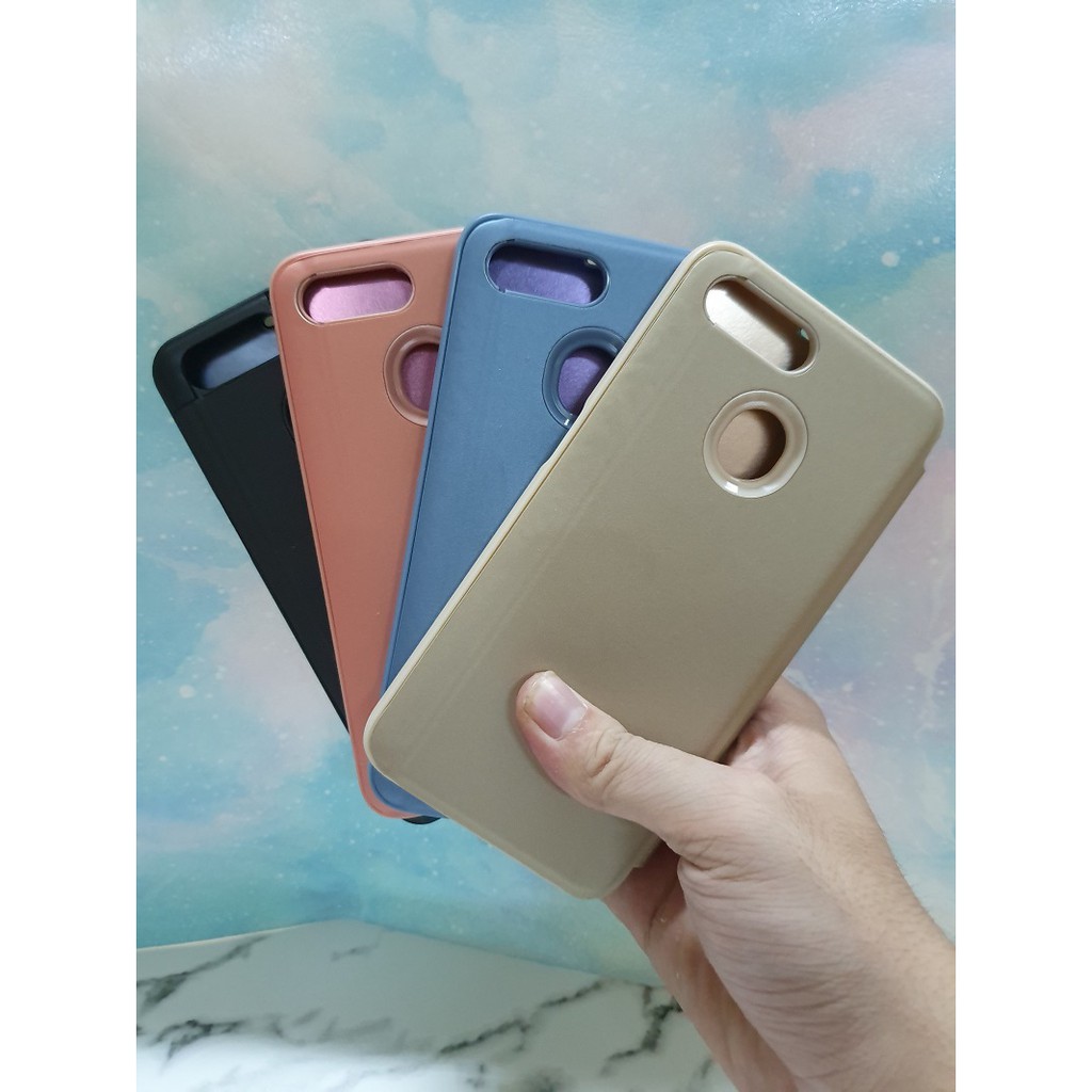 Bao DA tráng gương Clear View Oppo A7- Pktunyeu