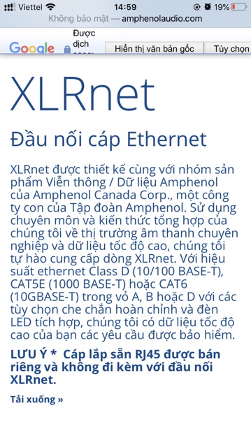 Jack rắc tín hiệu âm mạng chuẩn cat 5 và cat 6 hàng cao cấp nhập khẩu hãng Amphenol