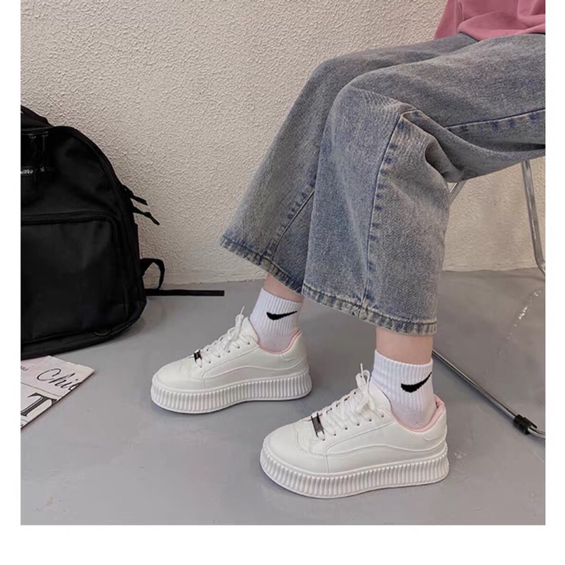 Giày Sneaker Da mềm đế bánh mì nữ | Ảnh thật cuối
