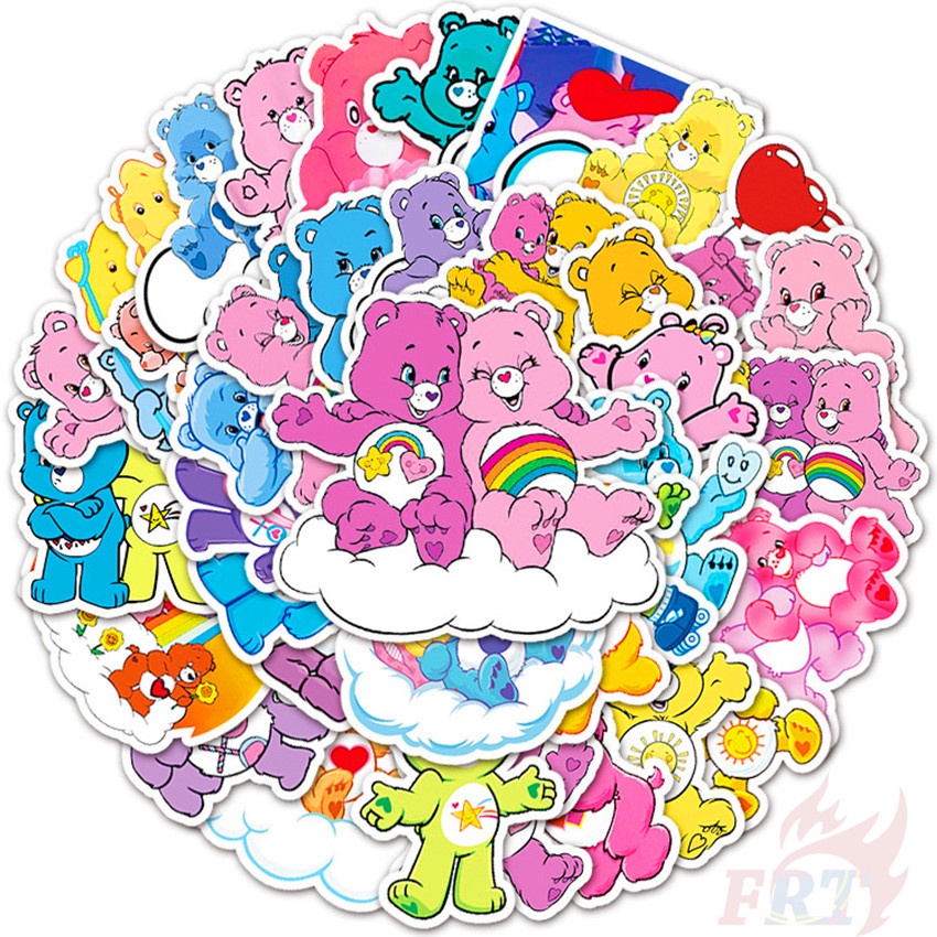Set 50 nhãn dán hoạt hình Care Bears - Series 03 DIY hành lý laptop ván trượt thời trang