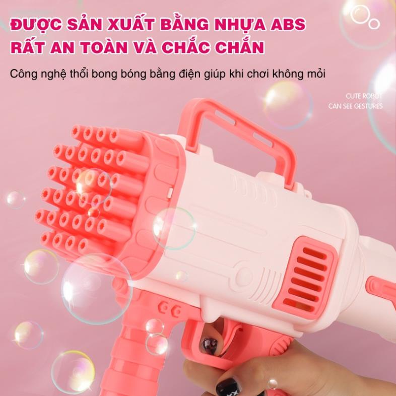 Súng bắn bong bóng 32 nòng kèm túi bắn bong bóng, đồ chơi súng bắn bong bóng xà phòng loại lớn 32 nòng