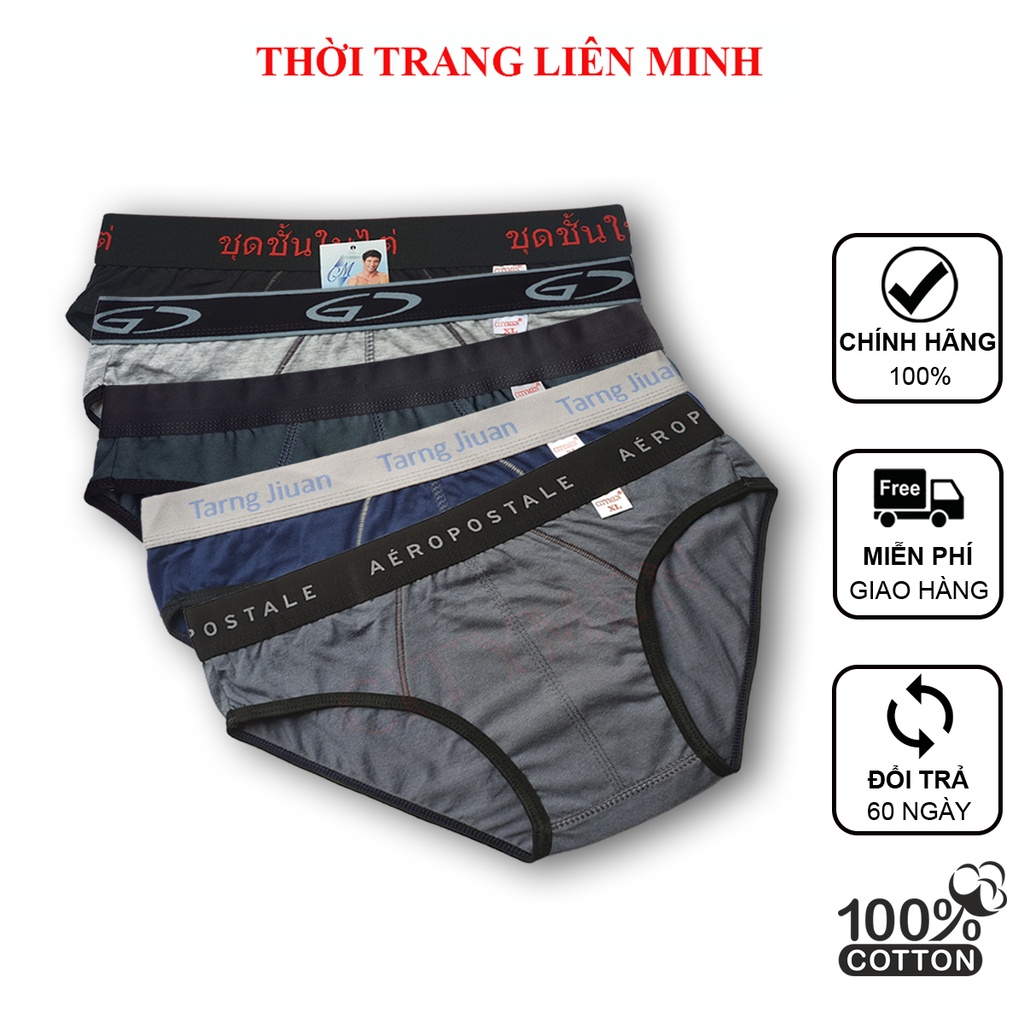 Combo quần lót nam CITYMEN nhiều lưng vải cotton co dãn cao cấp thấm hút tốt nhiều màu quần sịp nam tam giác
