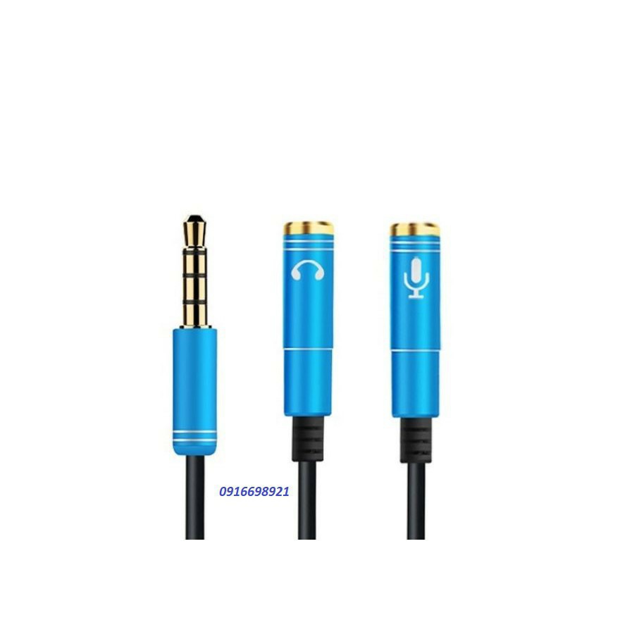 Cáp Chia 2 Tai Nghe, Cáp Chia 2 Cổng 3.5mm Dây Chia Từ 1 Ra 2 Tai Nghe Đầu Nhôm Jack Cắm 3.5Mmm