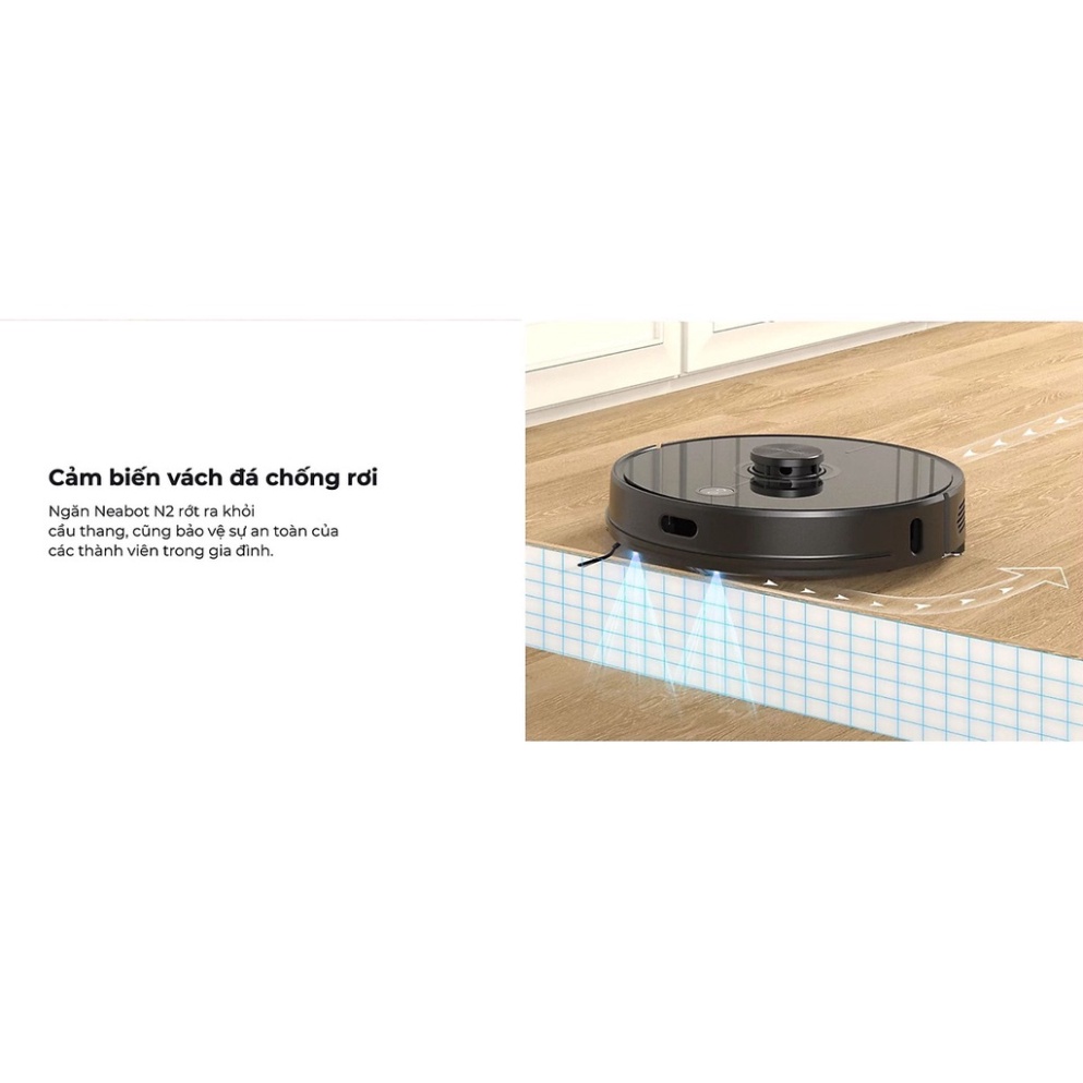 NEABOT N2 PLUS Quốc tế - Robot tự đổ rác hút bụi lau nhà bản quốc tế màu đen