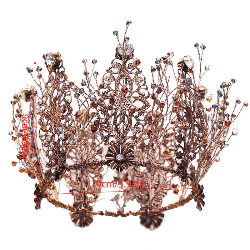 Vương Miện Công Chúa Đính Đá Pha Lê Phong Cách Baroque Cho Cô Dâu / Sinh Nhật