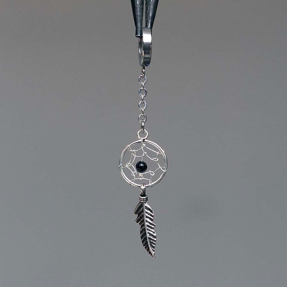 Bông Tai Hình Lông Vũ Bằng Thép Titan Phong Cách Gothic Cá Tính