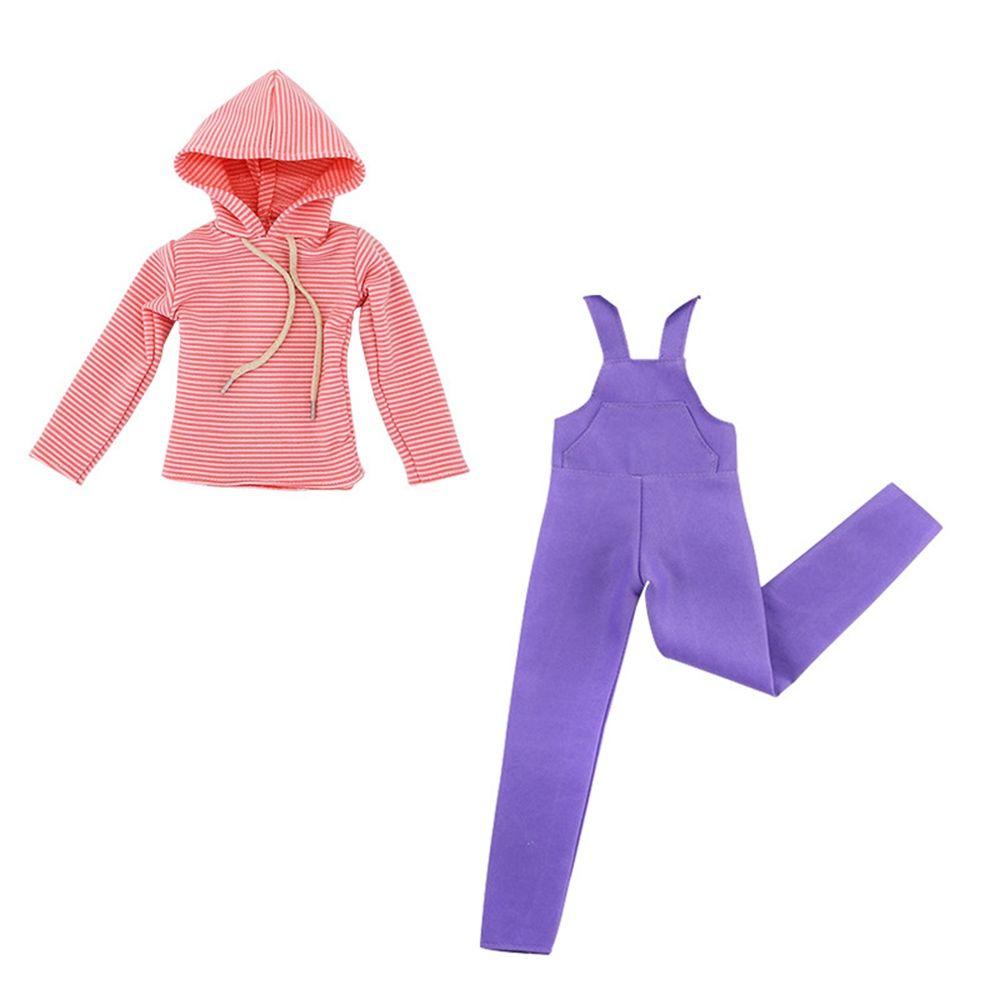 RAINBOW Bộ Áo Hoodie Kèm Quần Yếm Denim Dài 60cm Dành Cho Búp Bê 1 / 3