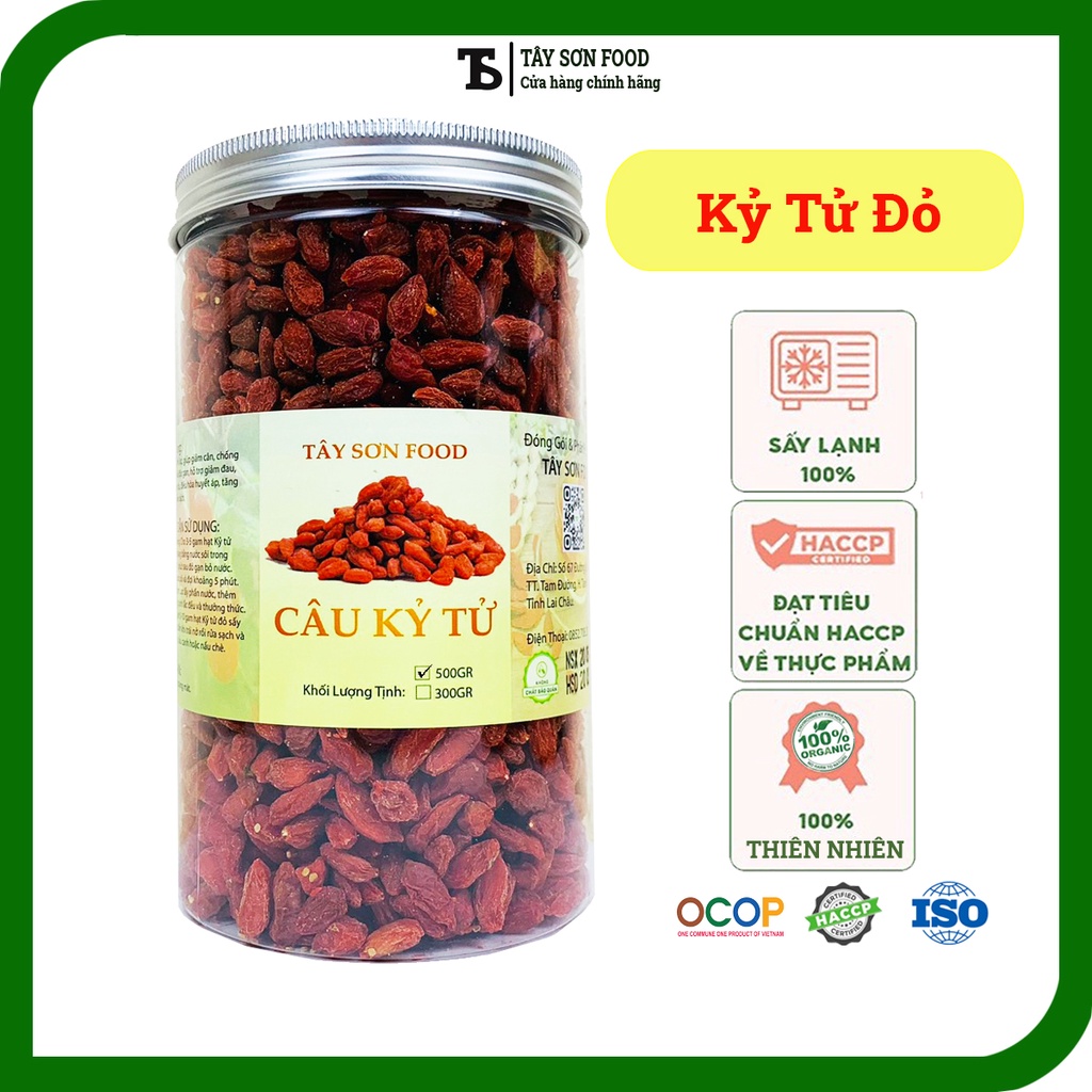 HŨ 500GR Kỷ Tử Đỏ _ Câu Kỷ Tử Hàng Loại 1 Quả To Sấy Khô Đỏ Đều - Tây Sơn Food