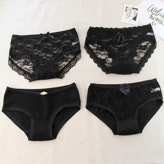 [Rẻ Vô Địch] 🌿 Bộ 4 Quần Lót Ren Đen Sexy 🌿
