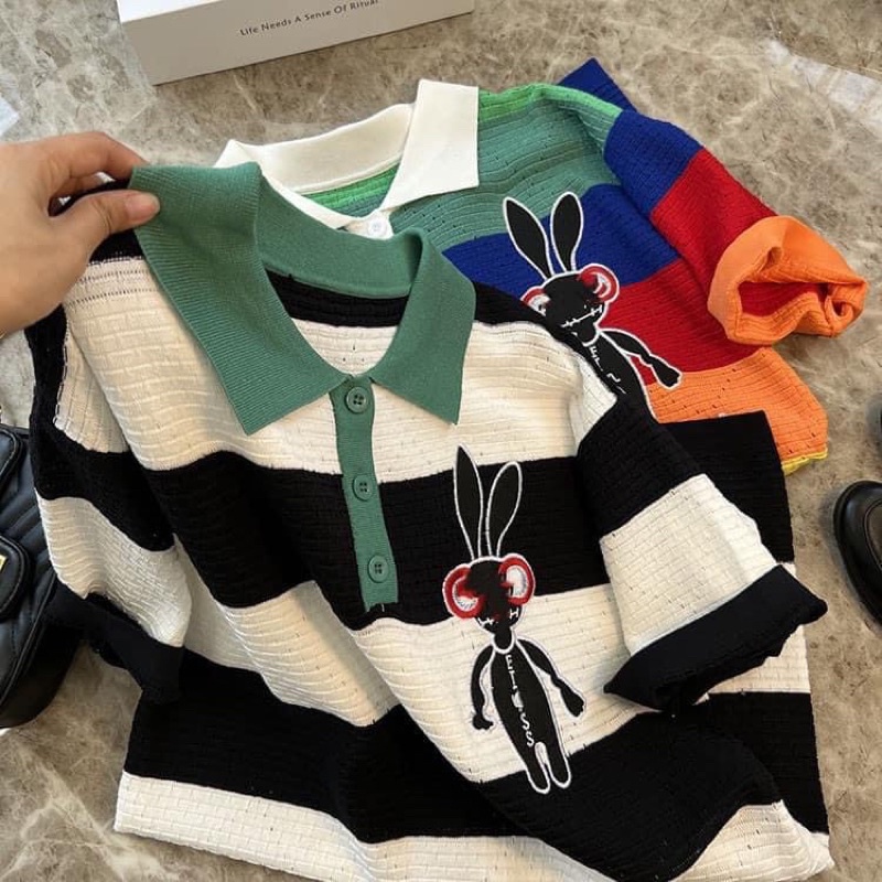 VÁY LEN KẺ MÀU SẮC DÁNG XUÔNG MS16288