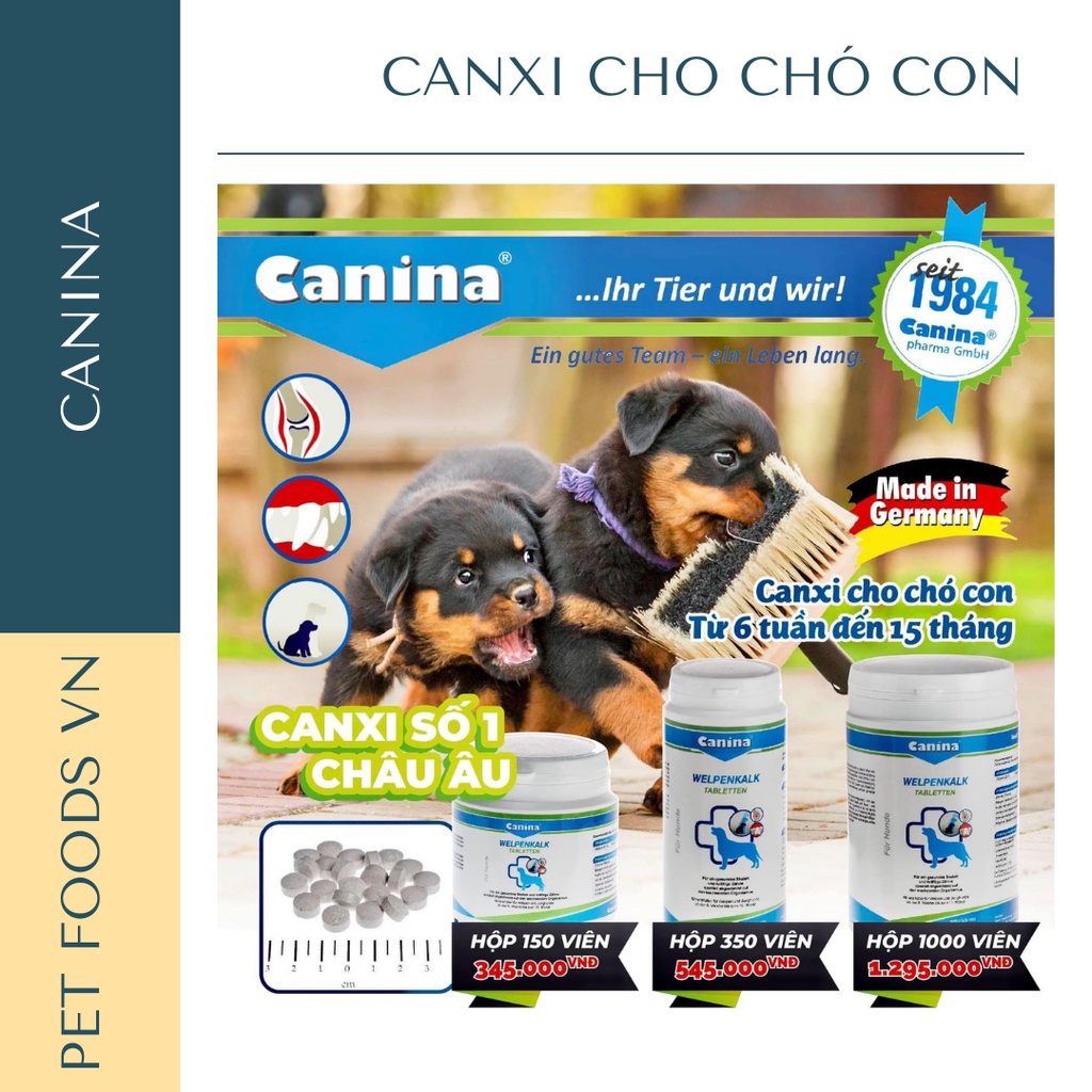 Canxi cho Chó Con CANINA PUPPY LIME dạng viên