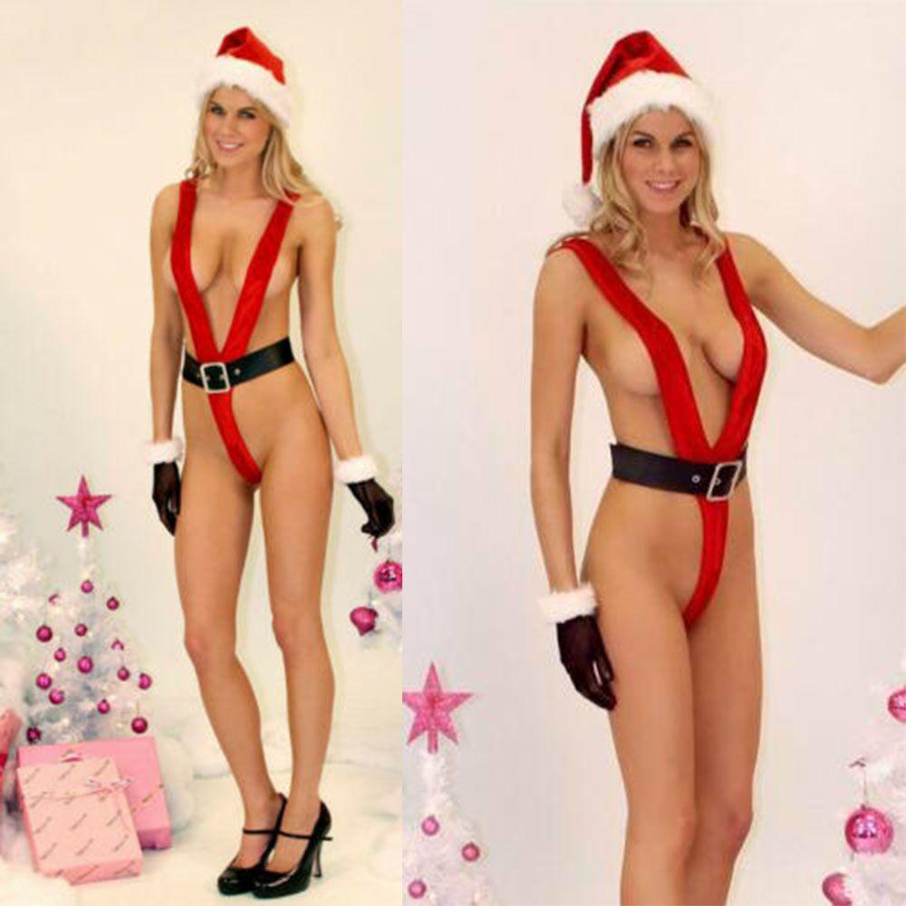 Bộ Đồ Lót Hóa Trang Kiểu Giáng Sinh Màu Đỏ Lưng 2Li