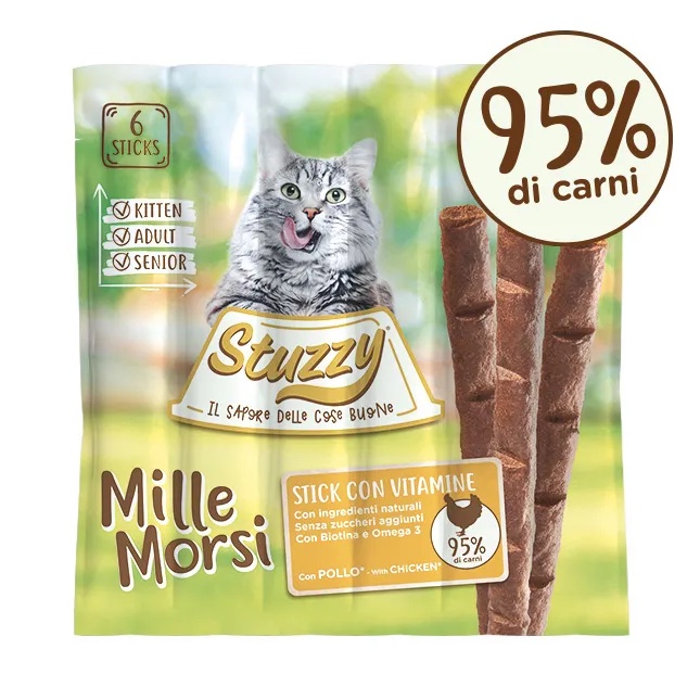 Que thưởng Stuzzy giăm bông thịt Heo cho Mèo - STUZZY sticks with ham for cats