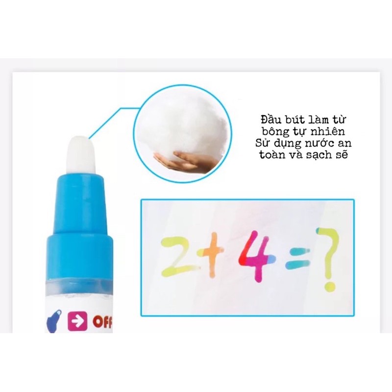 Bảng/sách thần kì viết bằng bút nước tự khô an toàn cho trẻ