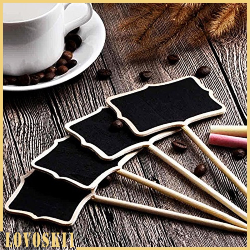 [LOVOSKI1]10x Wooden Price Tags Blackboard Chalkboard Stand Blackboard Plant Markers