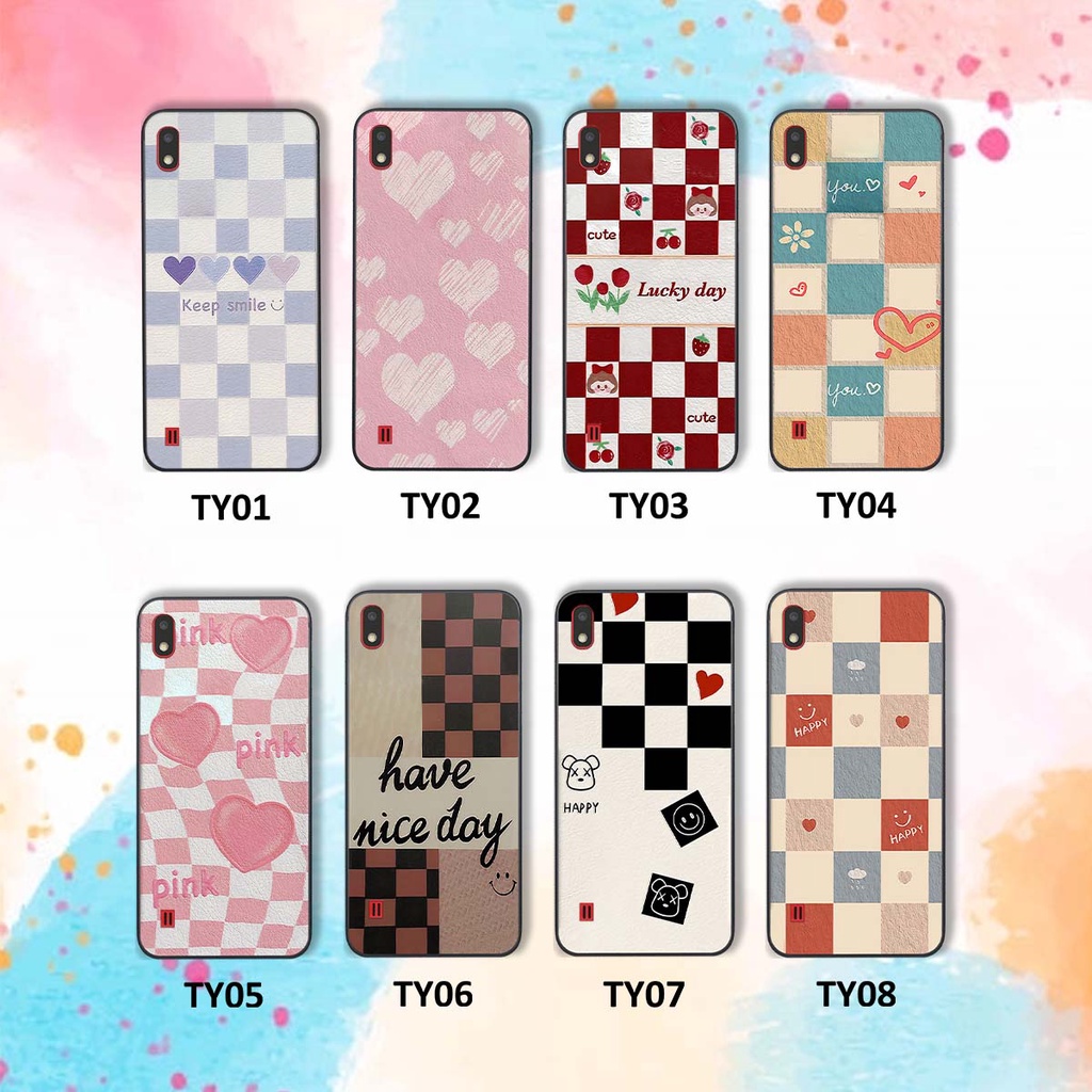 Ốp Samsung A10 / M10 caro trái tim cá tính, thời trang siêu đẹp, siêu phong cách