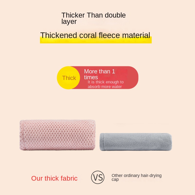 Ultra Khăn Quấn Tóc Bằng Lông Cừu San Hô Dày Thấm Hút Nước Nhanh Khô