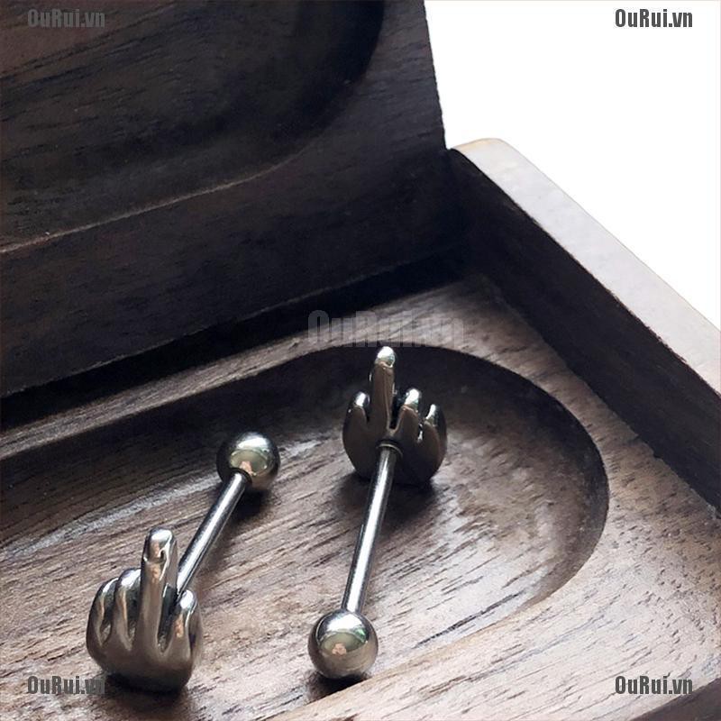 (FCC) Khuyên Lưỡi Hình Ngón Giữa Phong Cách