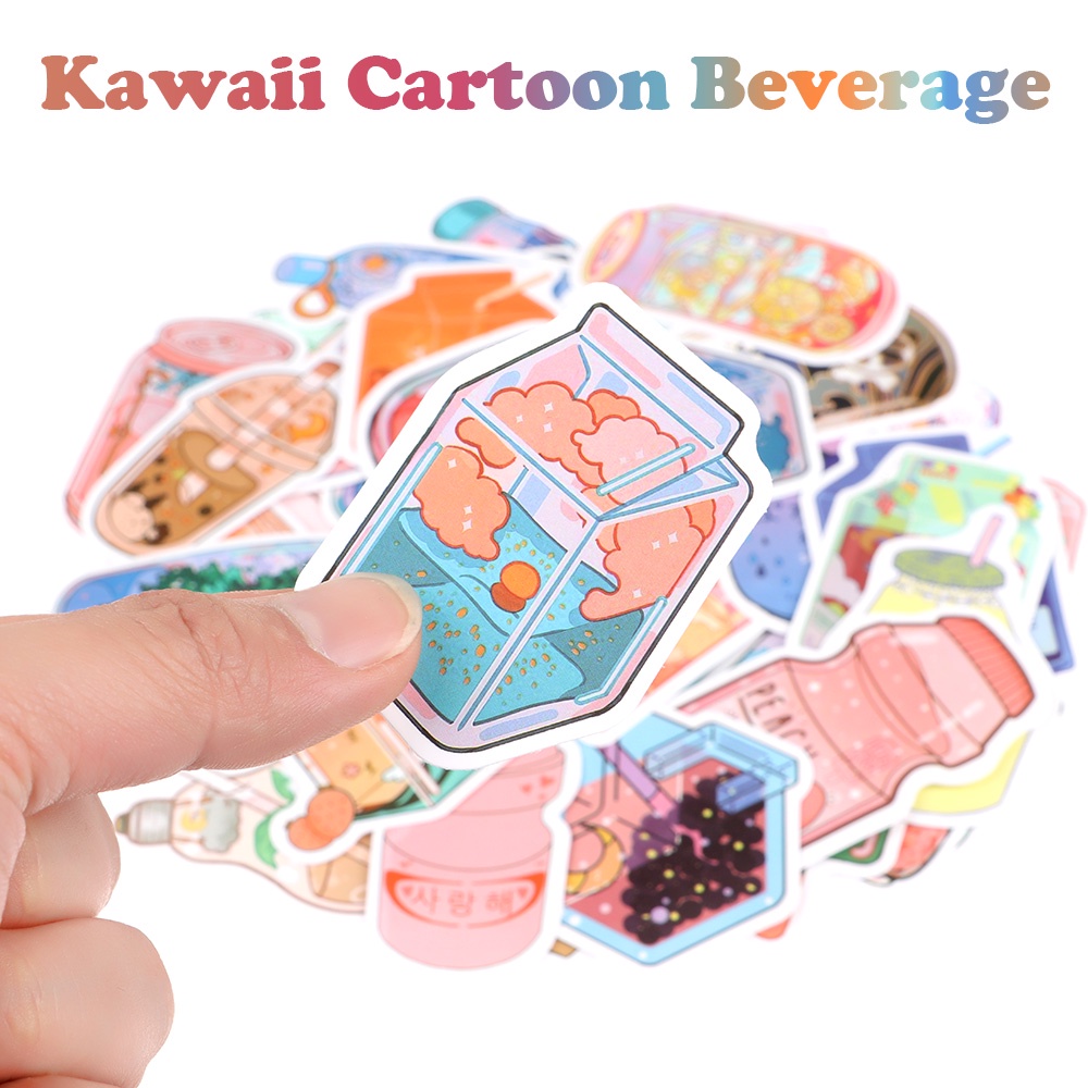 Bộ 50 Miếng Dán Trang Trí Laptop Chống Thấm Nước In Họa Tiết Hoạt Hình Dễ Thương Diy