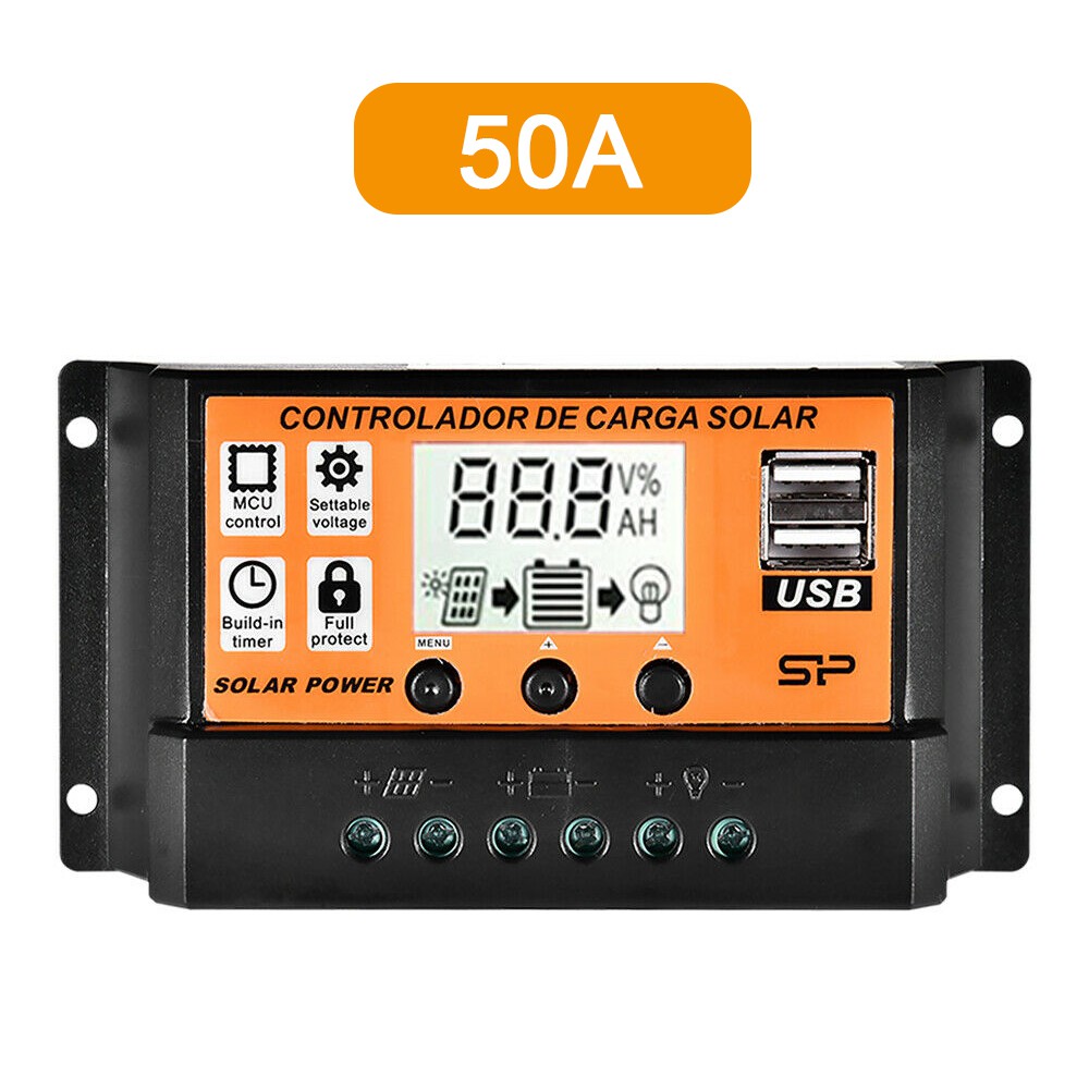 Bộ Điều Khiển Sạc Năng Lượng Mặt Trời Tự Động 60A / 50A / 40A / 30A / 20A / 10A / 12V 24V Màn Hình LCD 5V 100A Dụng Cụ Vệ Sinh Chuyên Dụng Chất Lượng Cao