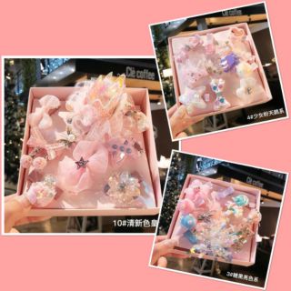 Set 10 món kẹp tóc cột tóc bé gái 75k