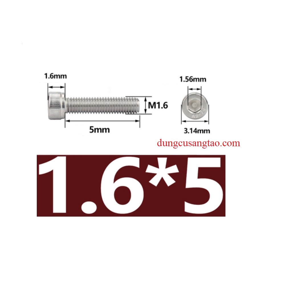 Ốc lục giác Inox M1.4 M1.6 / bu lông M1.6 M1.4
