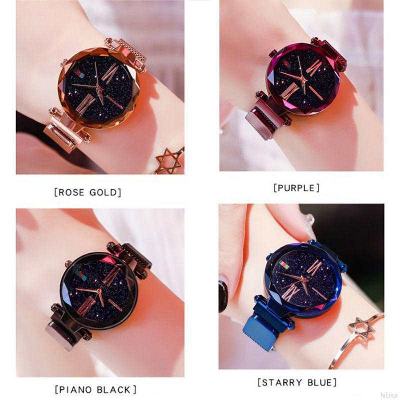 [Mã FASHIONT4FA2 giảm 10K đơn 50K] Đồng hồ mặt hình bầu trời sao cho nữ