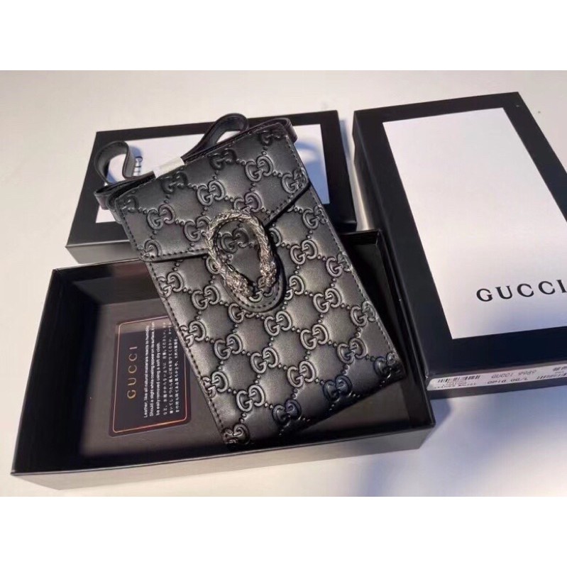 Túi đeo chéo/túi đựng điện thoại Gucci GG/GC da thật cao cấp