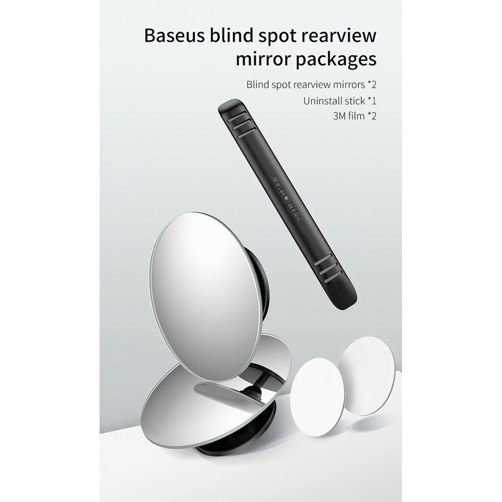 Bộ gương cầu lồi Baseus - Mở rộng góc nhìn - Chống điểm mù - Phủ nano - Dễ dàng quan sát, điều chỉnh -  Chính hãng
