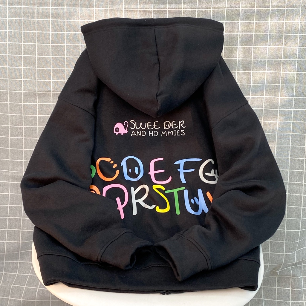 Áo Khoác Hoodie Form Rộng Unisex ABC Vải Nỉ Bông Dày Dặn - Tuni Store