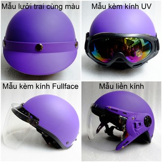 MŨ BẢO HIỂM NỮA ĐẦU THỜI TRANG - LINH KIỆN CAO CẤP - MÀU TÍM
