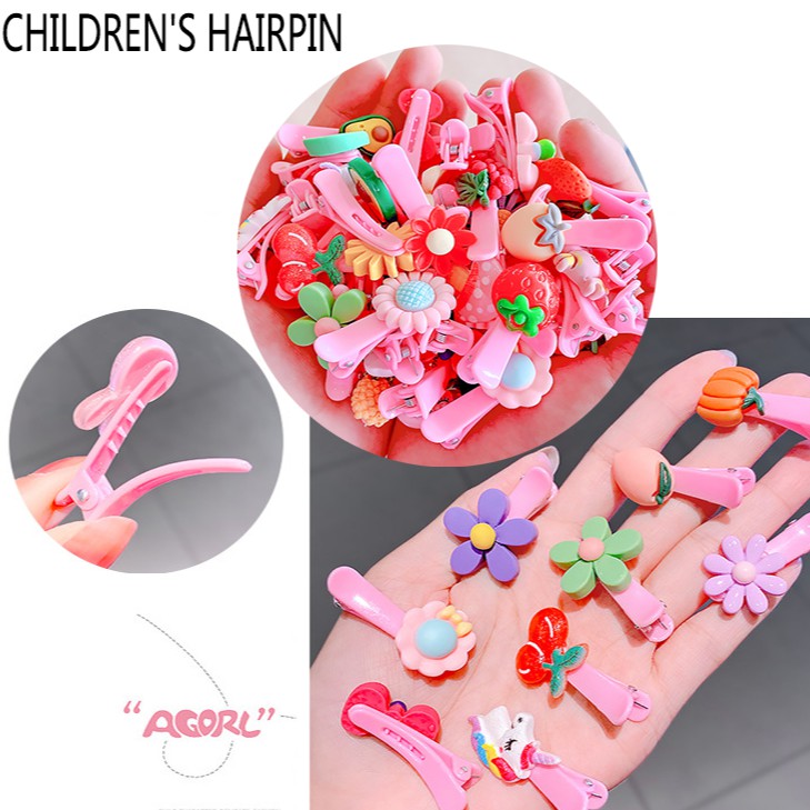 Bộ 10 kẹp tóc HAIMEIKANG bằng nhựa resin kiểu dáng dễ thương dành cho bé gái
