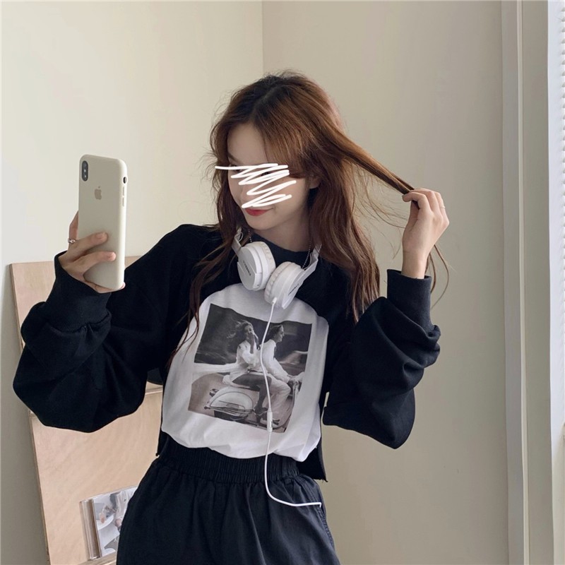 [Mã WASKT304 giảm 15% tối đa 30K đơn 99K] [SẴN] Áo khoác croptop thun Ulzzang Quảng Châu ATC61 | BigBuy360 - bigbuy360.vn
