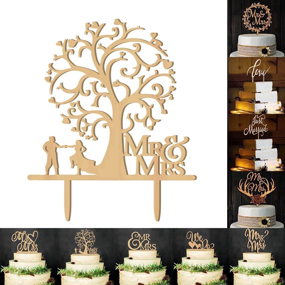 Topper cắm bánh kem chủ đề tiệc cưới